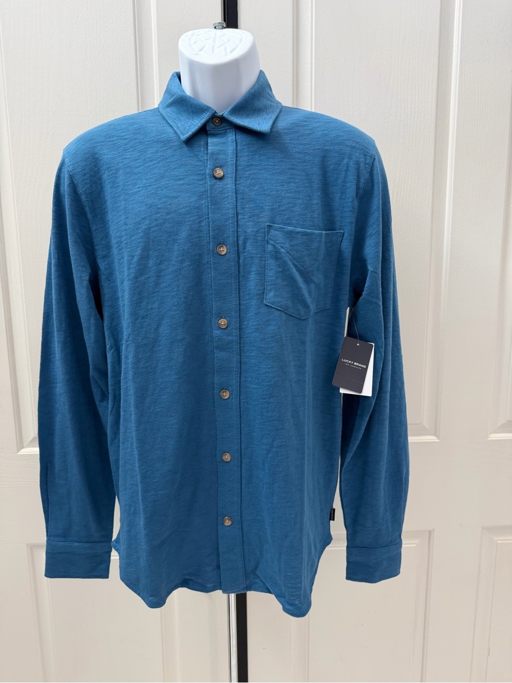 Lucky Brand Casual Blue Long-Sleeve Button-Up Shirt Sz S